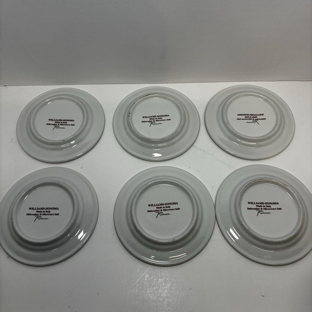 Set of 6 Williams Sonoma Side Plates Rosanna Harvest Market Made in Italy Fruit - Picture 8 of 11